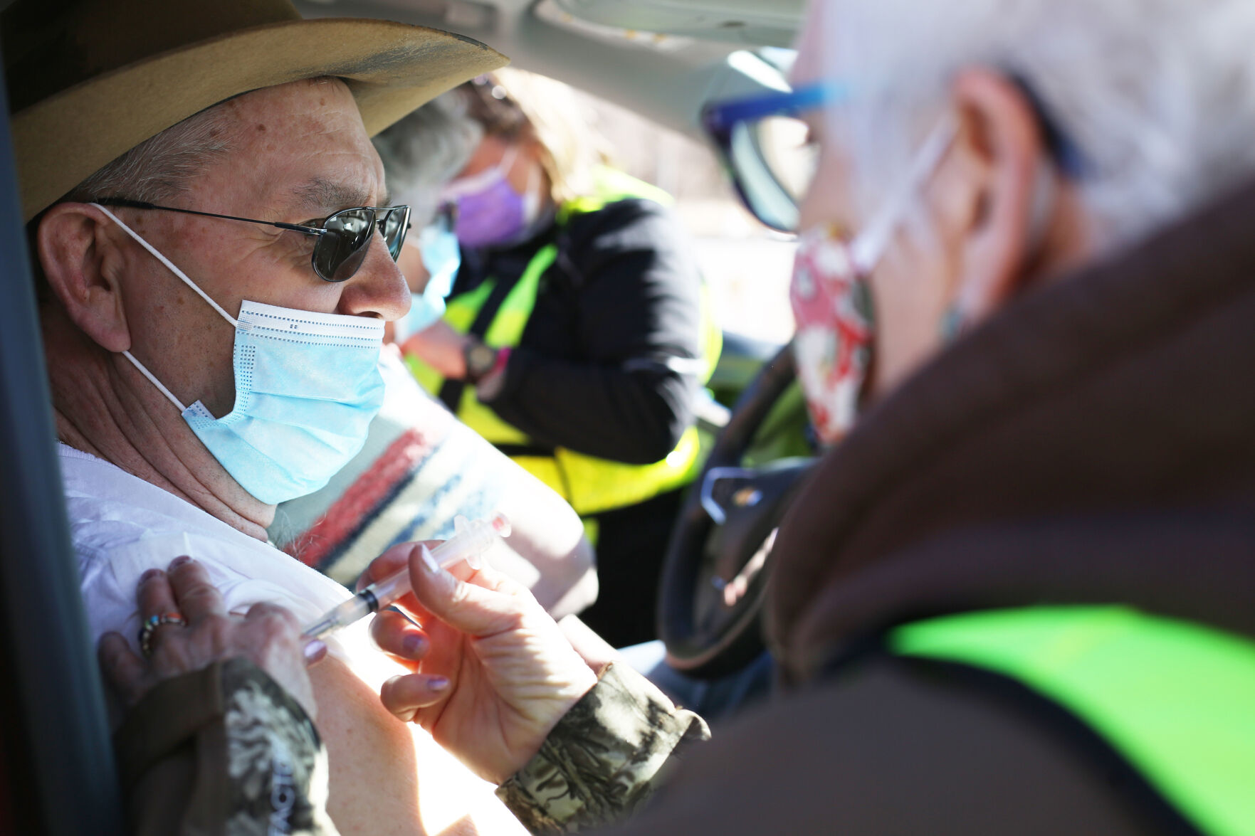 Butch Buff receives his second dose of the COVID-19 vaccine